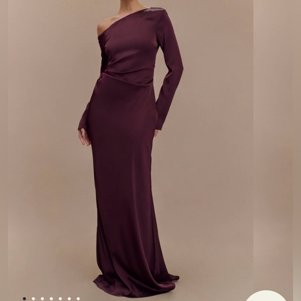 Elegant Long Sleeve Plum Dress